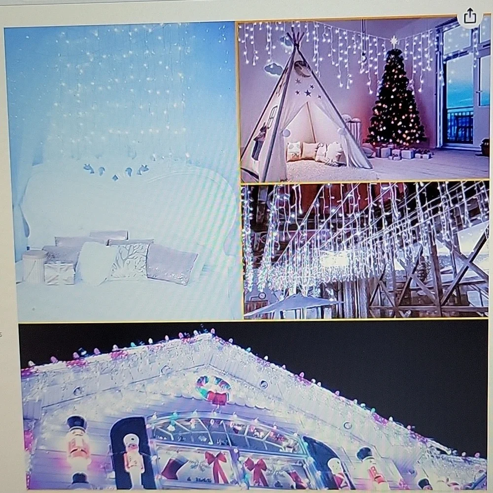 Hezbjiti 400 LED Cold White outdoor indoor fairy string lights 75 drops New…